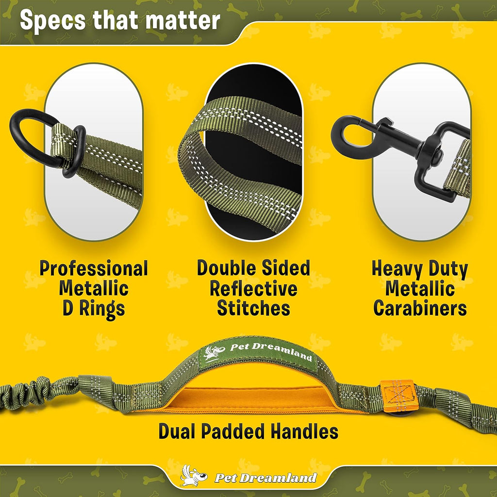 Exquisite Hands Free Leash for Large Dogs. Ultimate Comfort & Freedom for Running, Walking and Hiking. Premium Quality, Durable & Versatile Dog Walking Belt. Your Dog Will Love It.