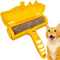 Pet Hair Remover Roller - Lint Roller for Pet Hair - Self Cleaning Dog & Cat Hair Remover - Remove Dog, Cat Hair from Furniture, Carpets, Bedding, Clothing and More. Orange