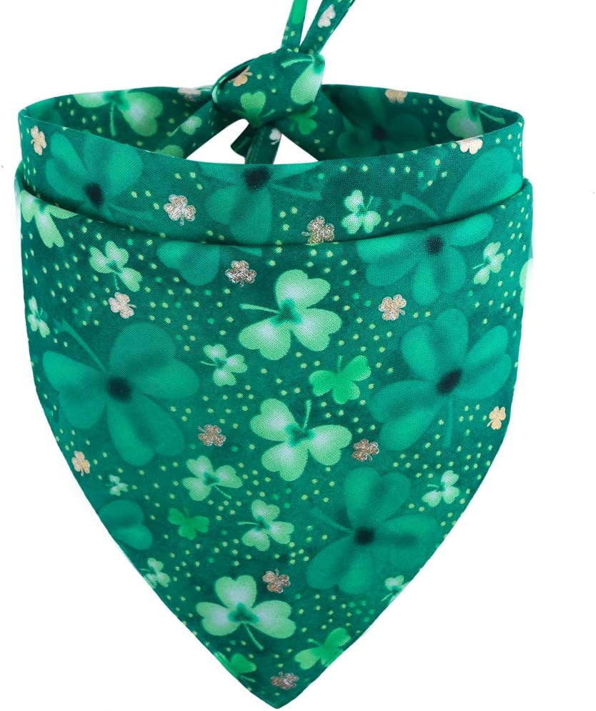 St. Patrick'S Day Dog Bandana Reversible Triangle Bibs Scarf Accessories for Dogs Cats Pets Small