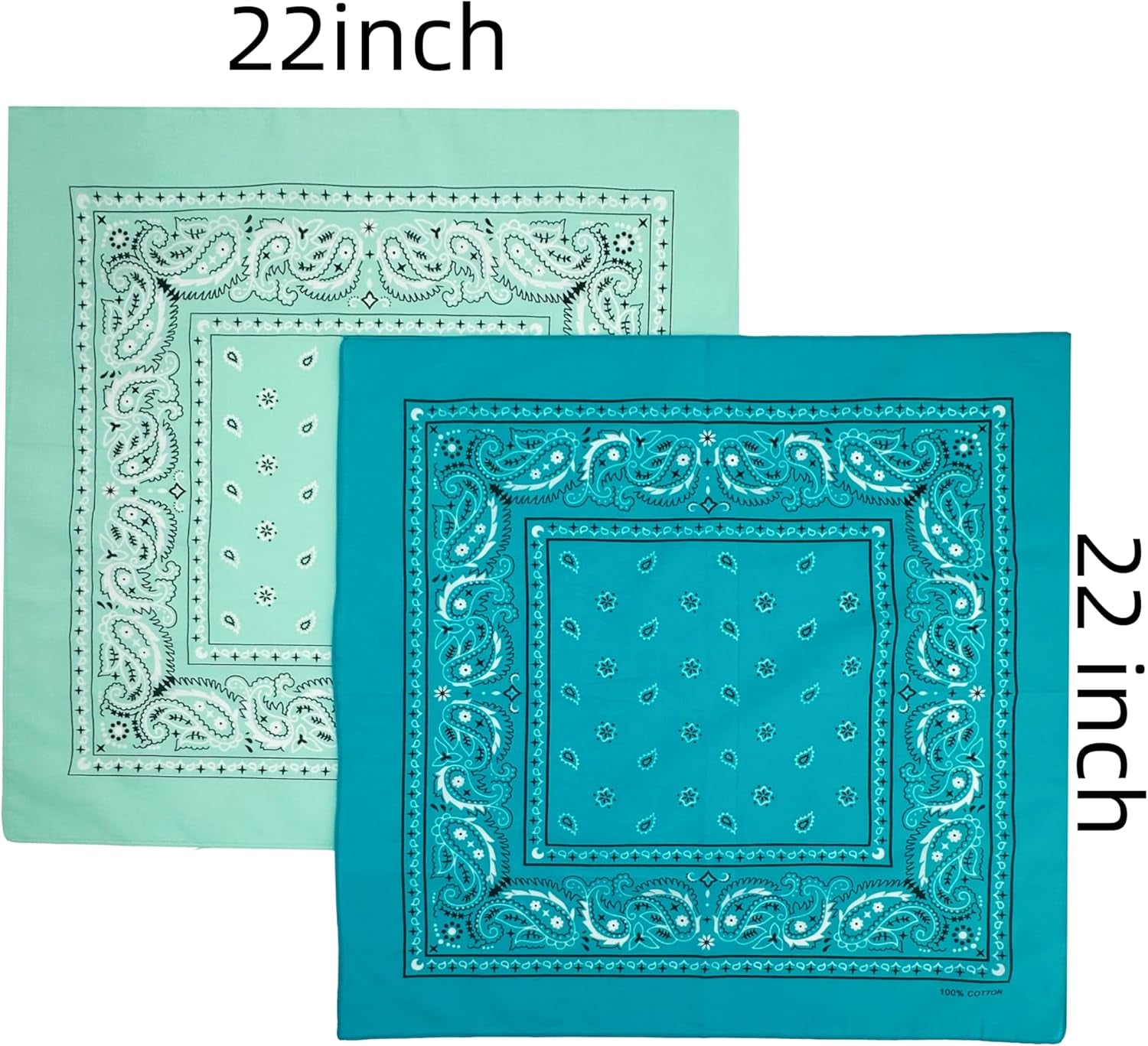 100% Cotton 10 Pack Fine Bandanas