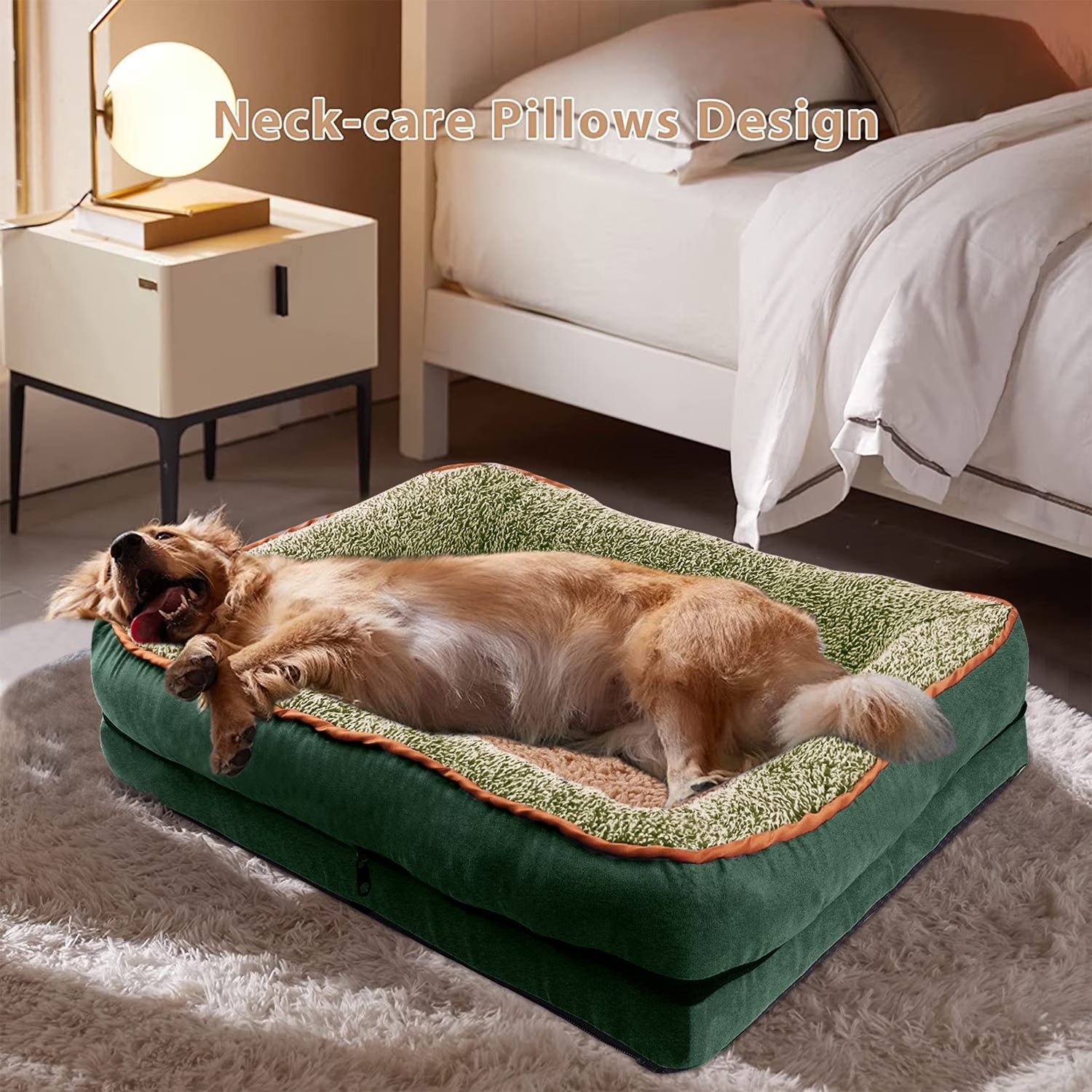 Large Dogs Orthopedic Pet Bed with Removable Washable Cover Non Skid Bottom