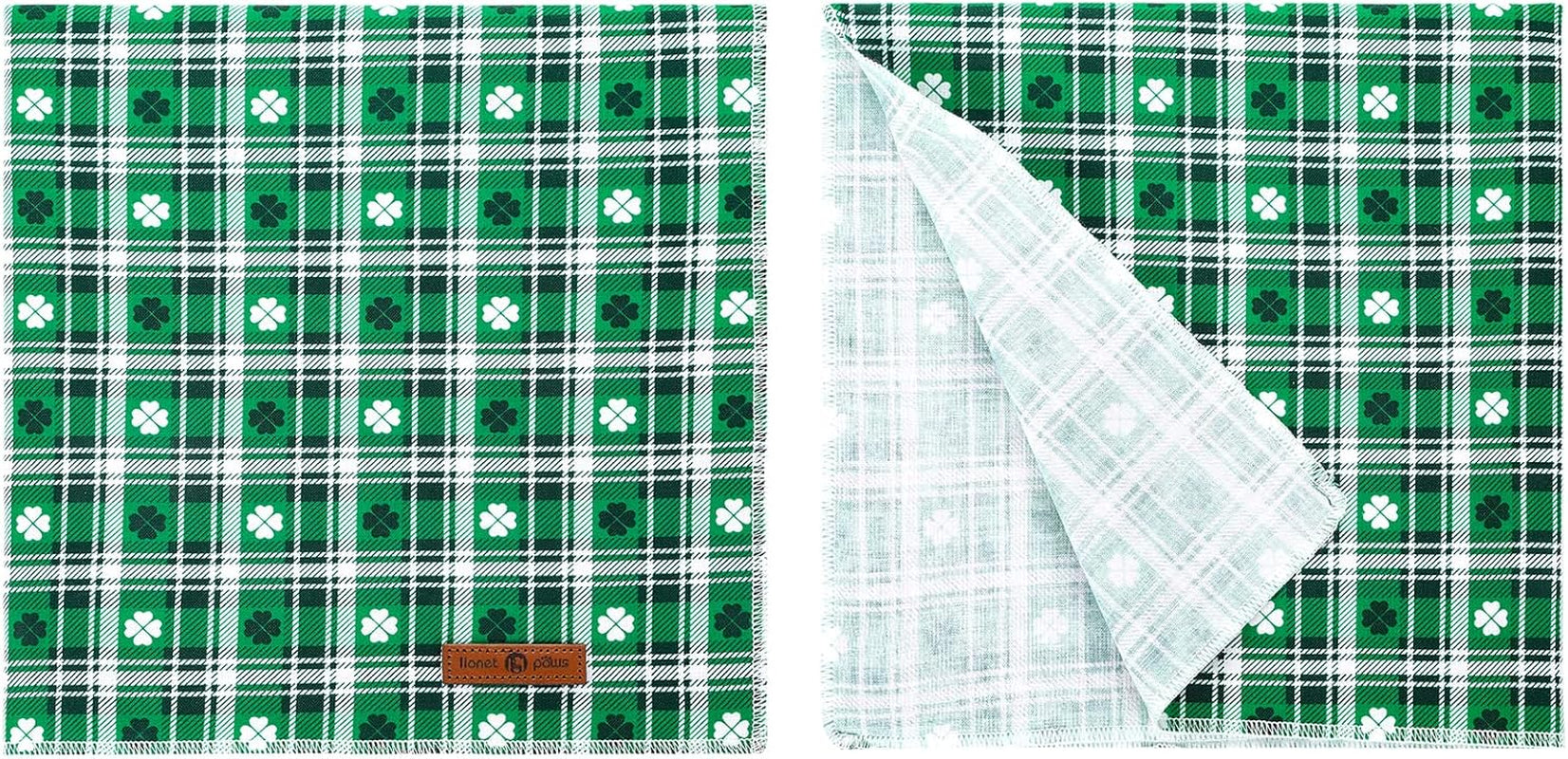 St Patricks Dog Bandana for Small Medium Large Dogs, Cat Dog Kerchief Triangle Green Clover Bibs Scarf for Girl Boy