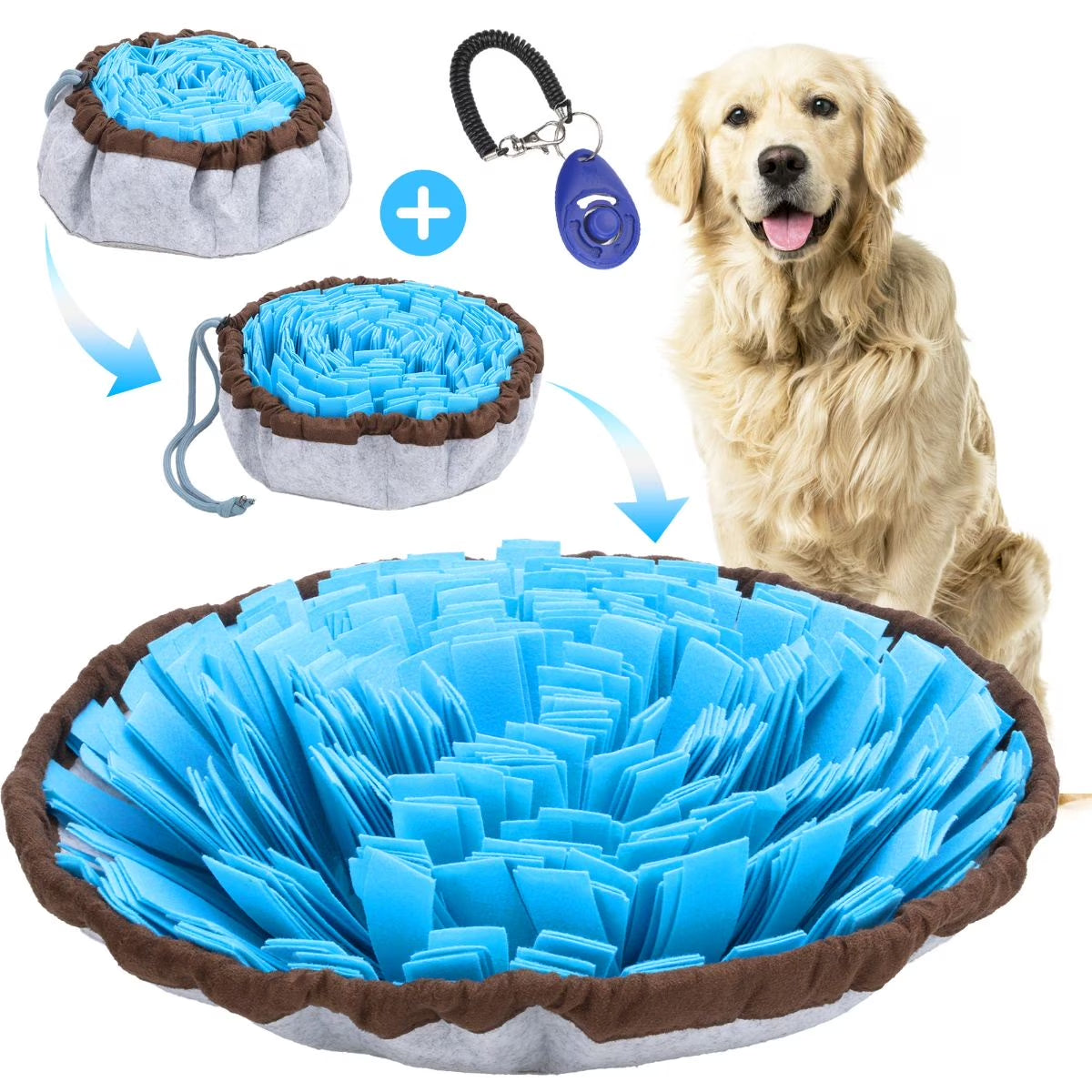 Adjustable Snuffle Mat for Dogs, with Suction Cup, Dog Enrichment Toys, Encourage Dogs Foraging Skills & Slow Eating