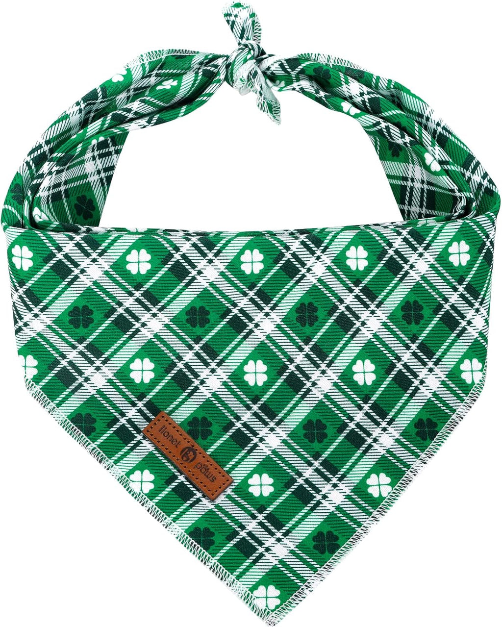 St Patricks Dog Bandana for Small Medium Large Dogs, Cat Dog Kerchief Triangle Green Clover Bibs Scarf for Girl Boy