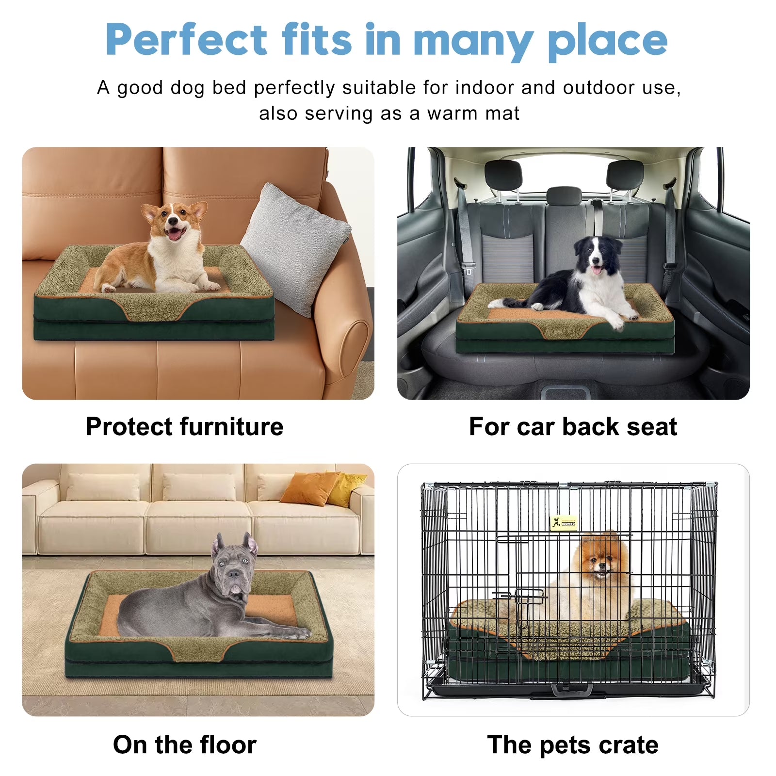 Large Dogs Orthopedic Pet Bed with Removable Washable Cover Non Skid Bottom